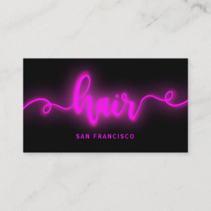 Neonrosa Effekt Haarstylist Business Card Visitenkarte
