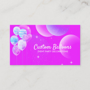 Neonrosa Geschenkshop-Ballons Visitenkarte
