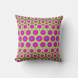Neonrosa Kreise Abstrakt Retro-Kissen Kissen