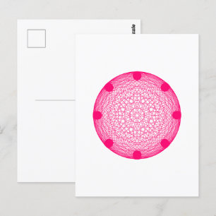 Neonrosa Mandala Moderne Postkarte – Anpassbar