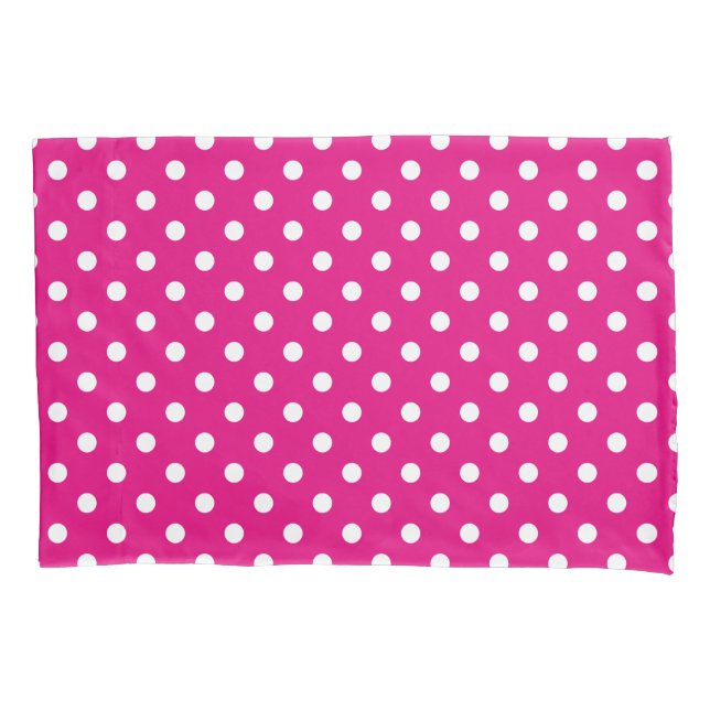 Neonrosa polkadotted Kissenbezugabdeckungshülse Kissenbezug (Vorderseite)