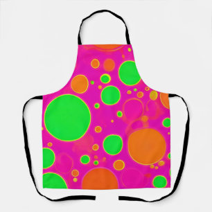 Neonrosa und grüne Retro Circle Design Schürze