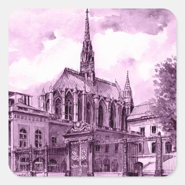 Neonrosa und Kobalt-Brückenpfeile über einem leuch Quadratischer Aufkleber (Vorderseite)