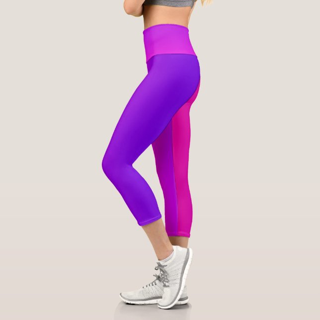 Neonrosa und Lila Strahlung Capri Leggings (Links)