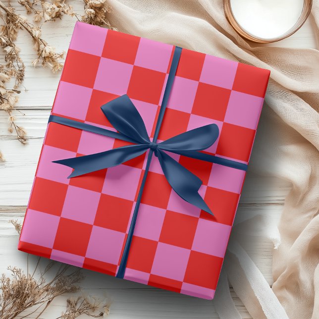 Neonrosa und rotes Karton Vintag Geschenkpapier (Von Creator hochgeladen)