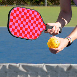 Neonrosa und rotes Karton Vintag Pickleball Schläger