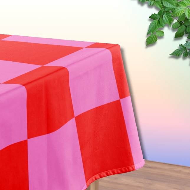 Neonrosa und rotes Karton Vintag Tischdecke (Von Creator hochgeladen)