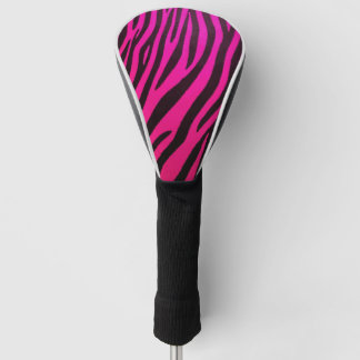 Neonrosa Zebramuster – Kühnes und lustiges Golfthe Golf Headcover