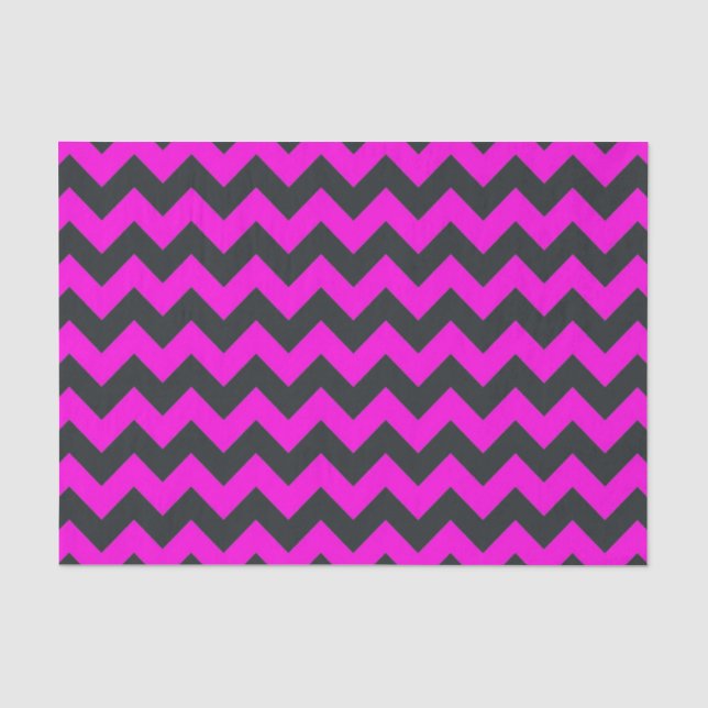Neonrosa Zickzack Musterpapier Seidenpapier (Vorderseite)
