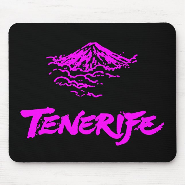 Neonrosaer Mount Teide Teneriffa Vulkan Mousepad (Vorne)