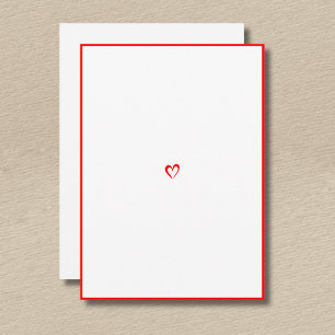 Neonrote Minimal-Rand-Liebes-Herz Ohne Text  Mitteilungskarte
