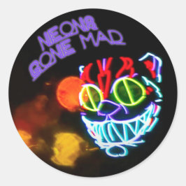 Neons Gone Mad Runder Aufkleber