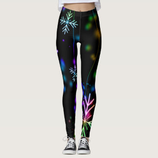 Neonschneeflocken Weihnachtsmuster Leggings