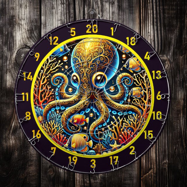 Neonschuppung Oktopus Dartboard Dartscheibe (Von Creator hochgeladen)
