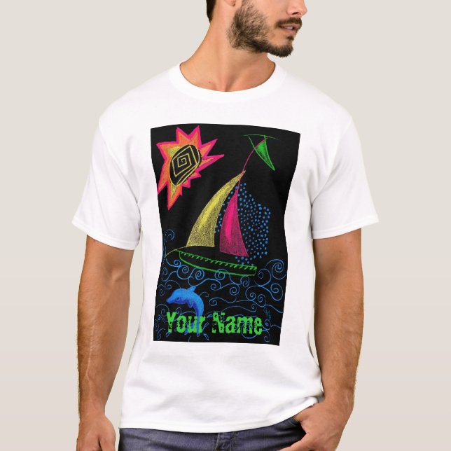 Neonsegeln, Ihr Name T T-Shirt (Vorderseite)