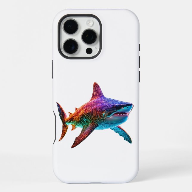 Neonspektrum-Hai iPhone Hülle (Rückseite)