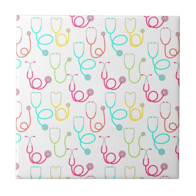 Neonstethoskop-Muster Fliese (Vorderseite)