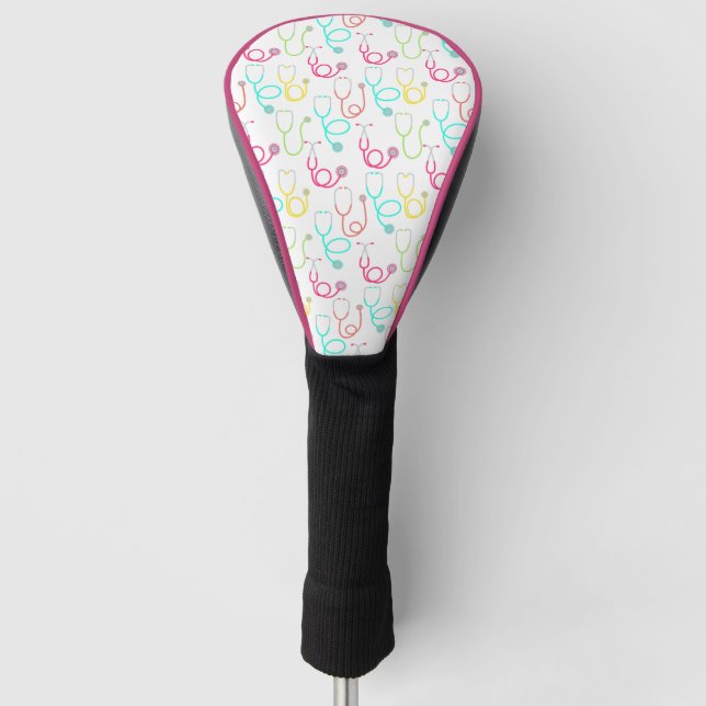 Neonstethoskop-Muster Golf Headcover (Vorderseite)