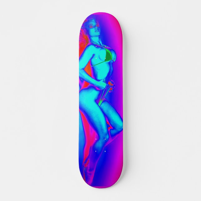 Neonstrand-Bikini Skateboard (Vorne)