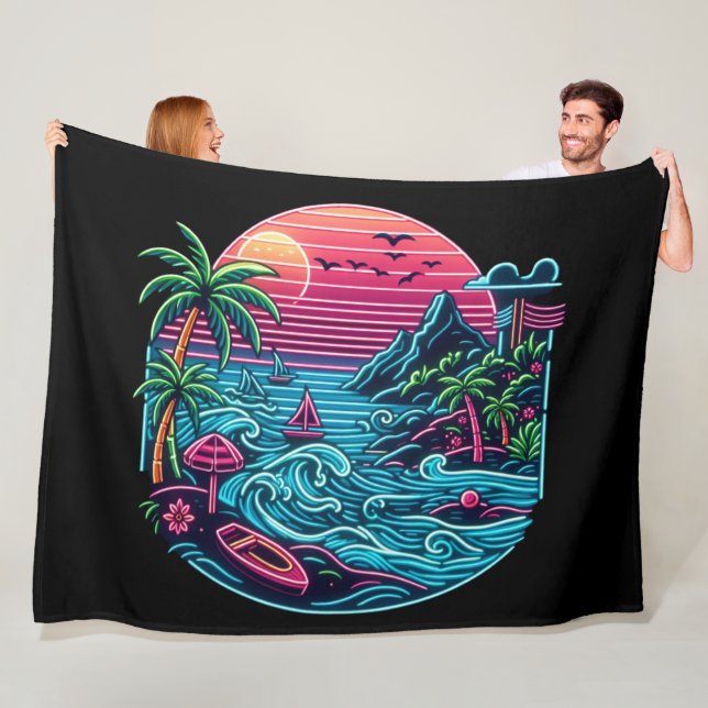Neonstrand von Tropical/Hawaii Fleecedecke (Beispiel)