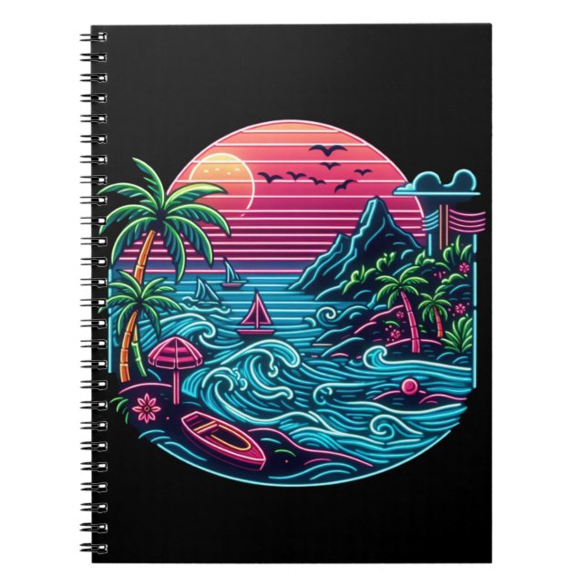 Neonstrand von Tropical/Hawaii Notizblock (Vorderseite)