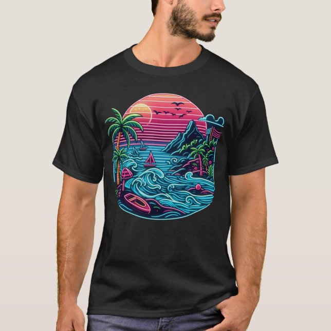 Neonstrand von Tropical/Hawaii T-Shirt (Vorderseite)