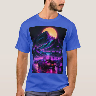 Neonstraße Retrowave 80er 3 T-Shirt