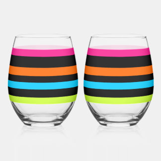 Neonstreifen Weinglas Ohne Stiel