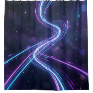 Neonstrom – Neonlicht-Kunst-Duschvorhang Duschvorhang