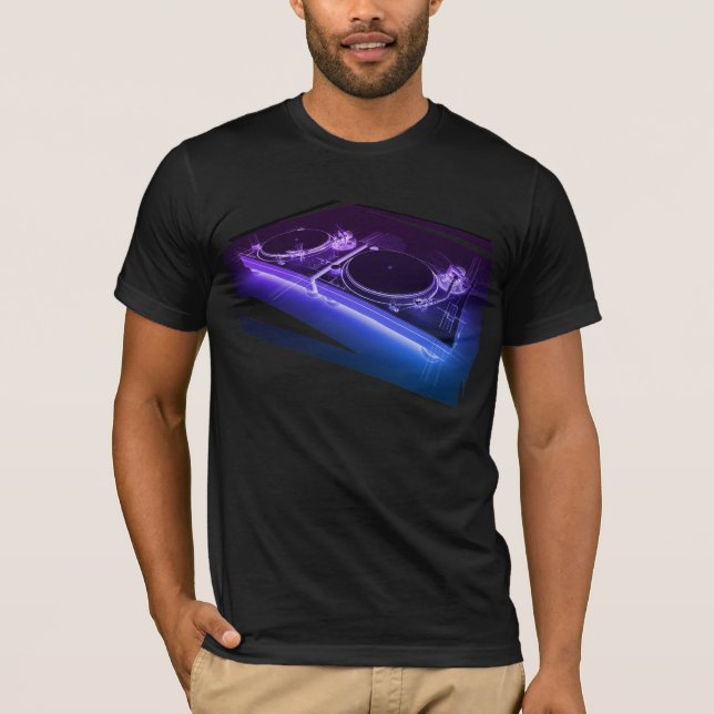 NeonTurntable-T - Shirt DJ 3D (Vorderseite)