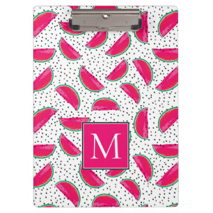 Neonwassermelone auf Samen-Muster Klemmbrett