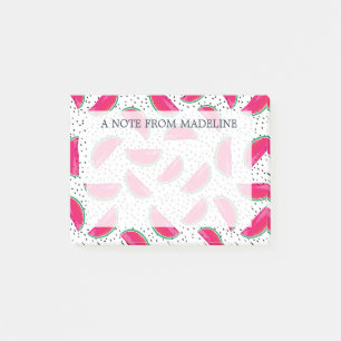 Neonwassermelone auf Samen-Muster Post-it Klebezettel