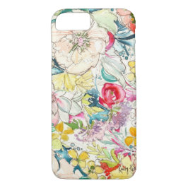 Neonwatercolor-Blume iPhone 7 Fall Case-Mate iPhone Hülle
