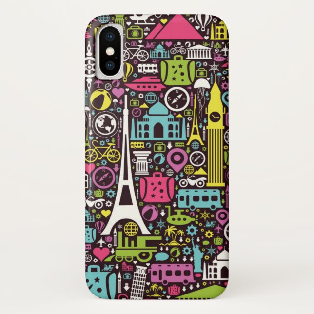 Neonweltikonen-Muster Case-Mate iPhone Hülle (Rückseite)