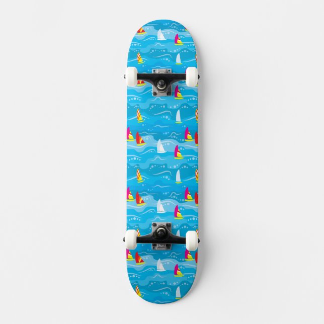 Neonyacht-Muster Skateboard (Vorderseite)