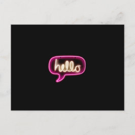 Neonzeichen hello postkarte