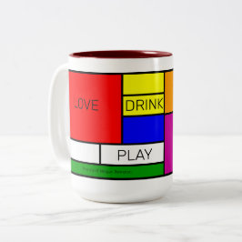 Neoplastik Art "De Stijl" Style Zweifarbige Tasse