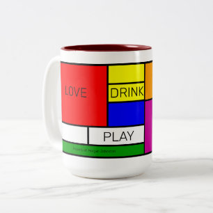 Neoplastik Art "De Stijl" Style Zweifarbige Tasse