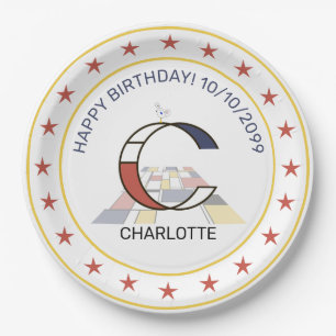 Neoplastik Art Elegant Monogram. Buchstabe C Pappteller