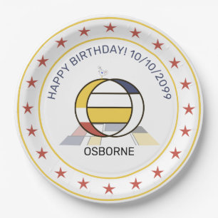 Neoplastik Art Elegant Monogram. Buchstabe O Pappteller