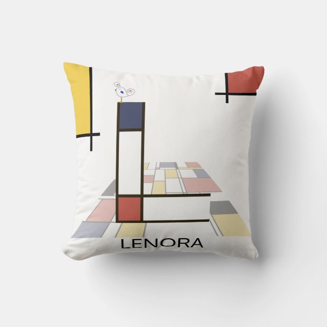 Neoplastizismus Art Cool Monogram. Buchstabe L Kissen (Vorderseite)