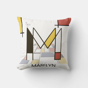 Neoplastizismus Art Cool Monogram. Buchstabe M Kissen