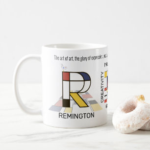 Neoplastizismus Kunst Stilvolles Monogramm. Buchst Kaffeetasse