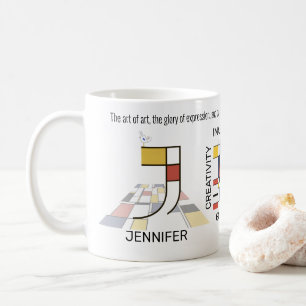 Neoplastizismus Kunst Stilvolles Monogramm. Buchst Kaffeetasse