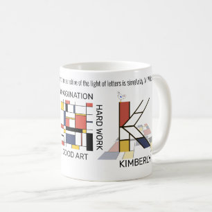 Neoplastizismus Kunst Stilvolles Monogramm. Buchst Kaffeetasse