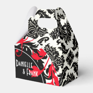 Neopolitan Damask Paisley SCHWARZ-WEISS Geschenkschachtel