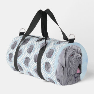 Neopolitan Mastiff Gemälde Grau Original Dog Art Duffle Bag