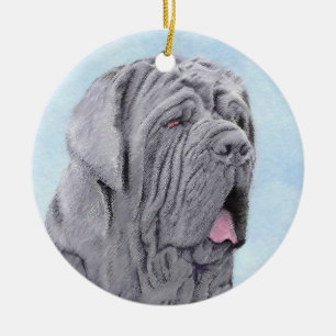 Neopolitan Mastiff Malerei - Original Hund Kunst Keramik Ornament