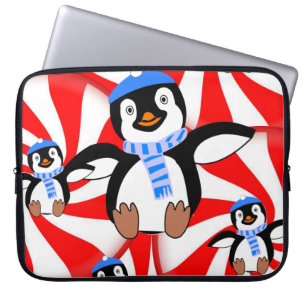 Neopren Christmas Laptop Sleeve 15 Zoll, Pinguin