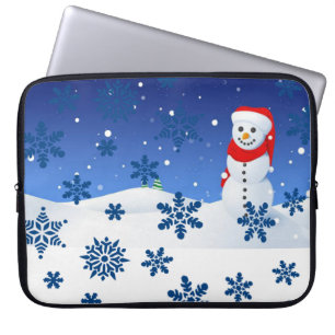 Neopren Weihnachten Laptop-Sieb 15 Zoll, Schneeman Laptopschutzhülle